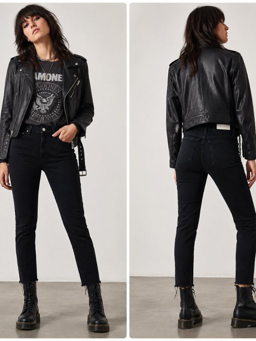 REDONE Originals Jeans Womens Size 24 Black Skinny Raw Hem Button Fly Stretch